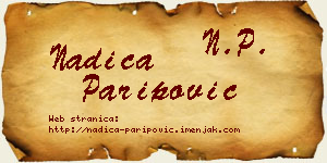 Nadica Paripović vizit kartica